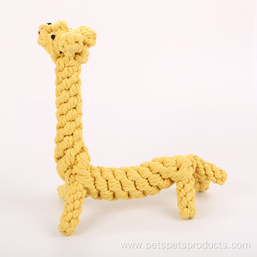 Wholesale Giraffe Shape Handmade Rope Dog Toy